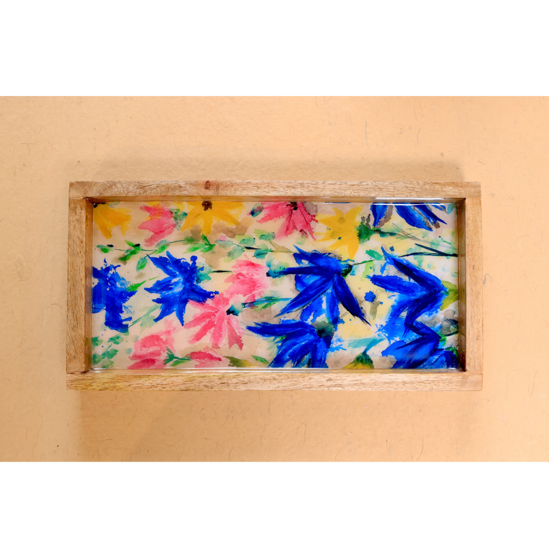 Small Rectangle Tray - Spring Flowers