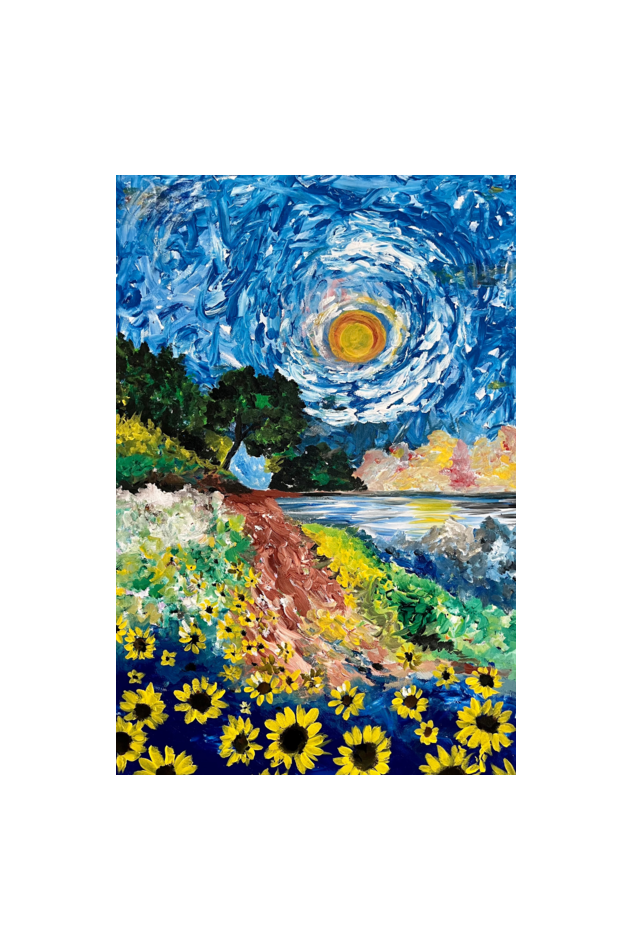 8x12 Canvas Print - Sunflower Cascade