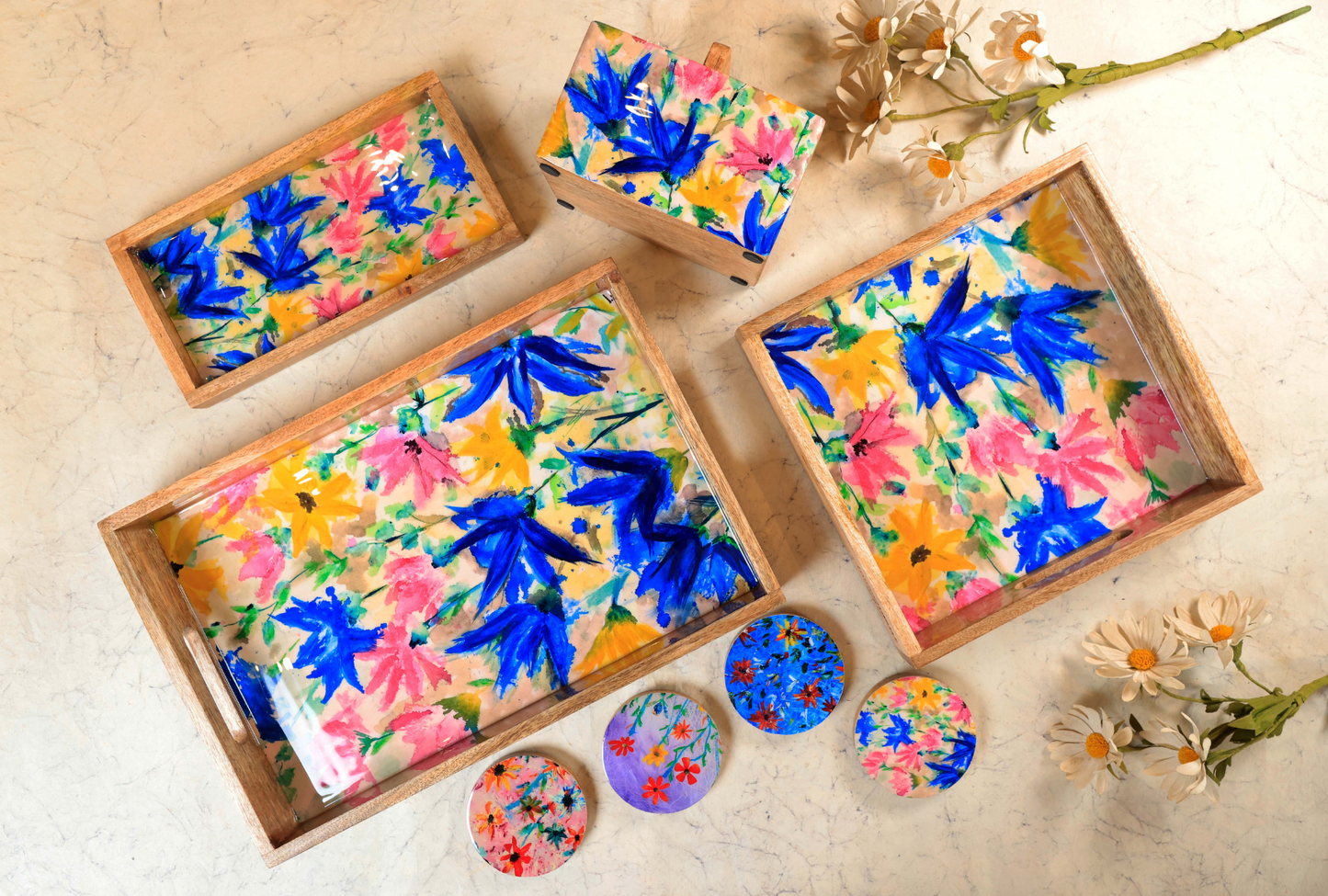 Square Tray Spring Flowers