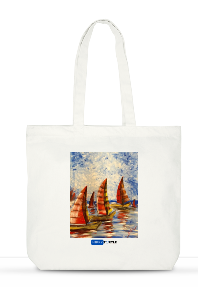 Large Tote Bag Sail Boats