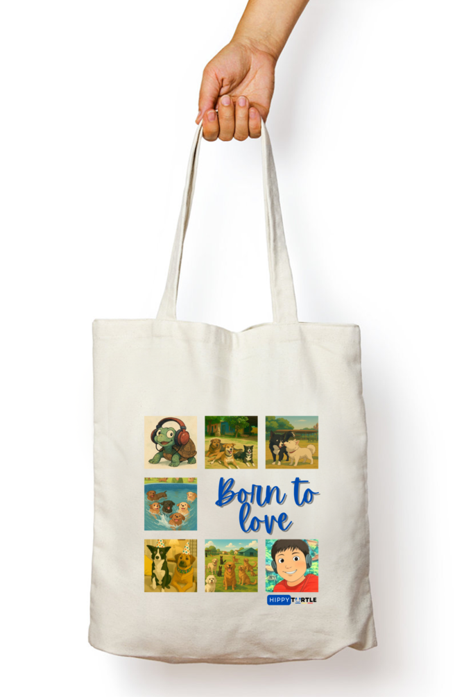 Unisex Tote Bag with Zipper - Born to Love