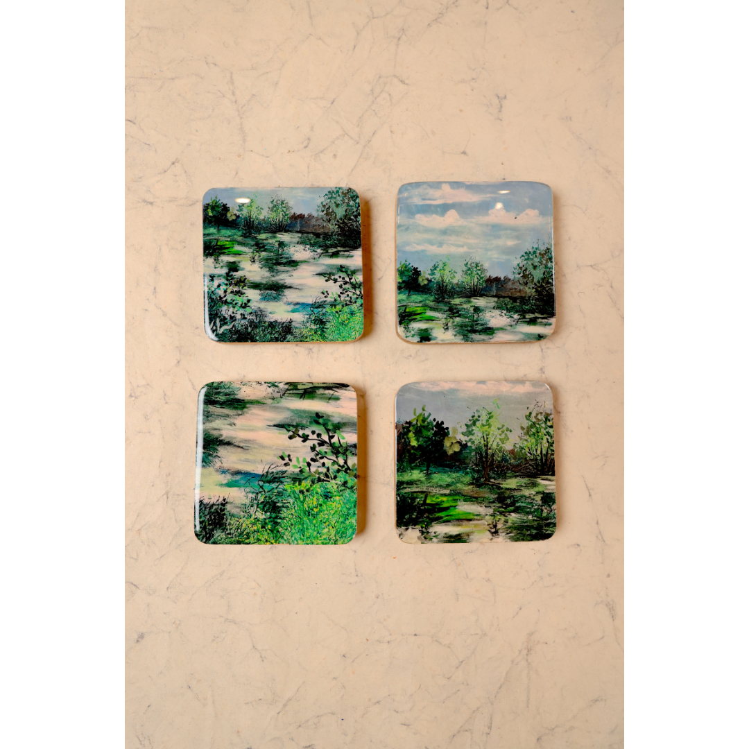 Square Coasters - Tranquil Wetlands