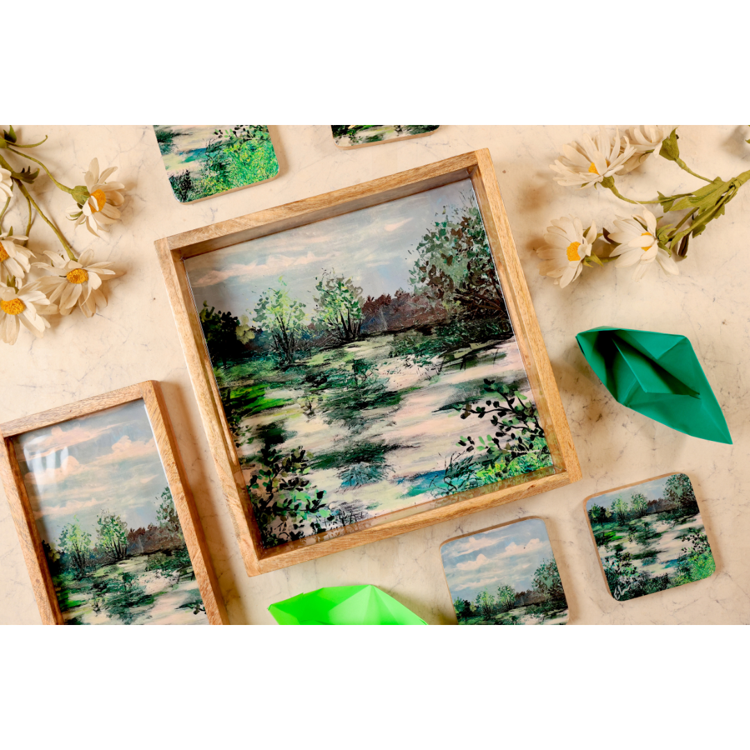 Square Coasters - Tranquil Wetlands