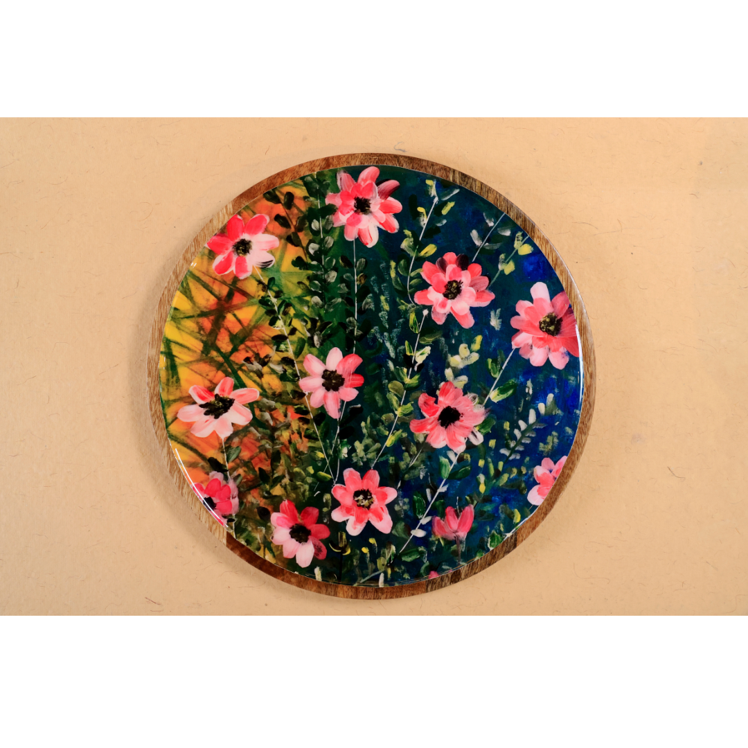 Round Platter - Pink Dogwood