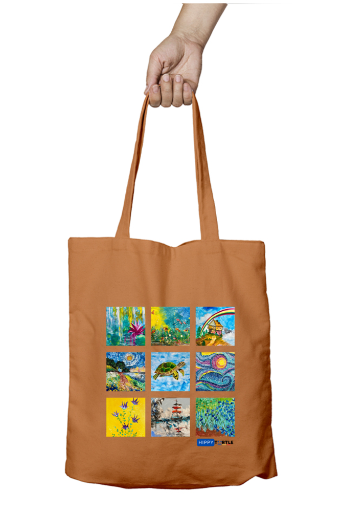 Unisex Tote Bag with Zipper - Multi Art