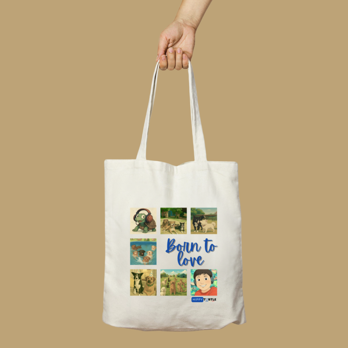 Unisex Tote Bag with Zipper - Born to Love
