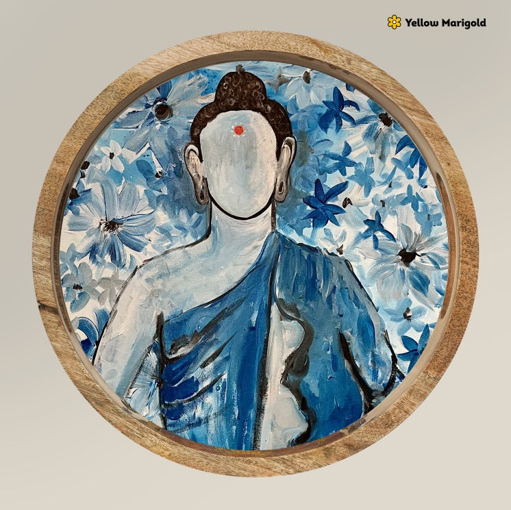 Round Platter - Buddha in Blue
