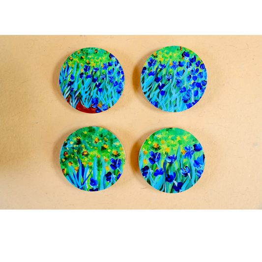 Coasters Round Flower Field