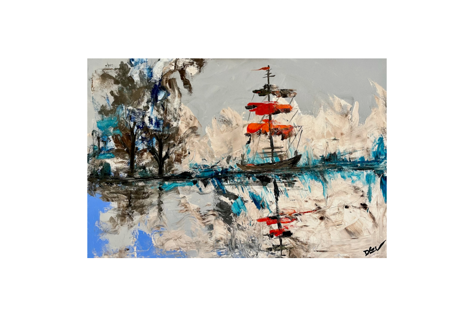 8X12 Canvas Print - Reflections of the Sail