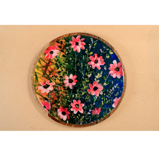 Round Platter - Pink Dogwood