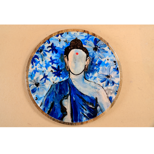 Round  Platter - Buddha in Blue
