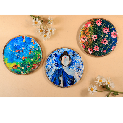 Round  Platter - Buddha in Blue