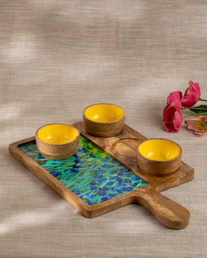 3 Bowl Platter  Flower Field