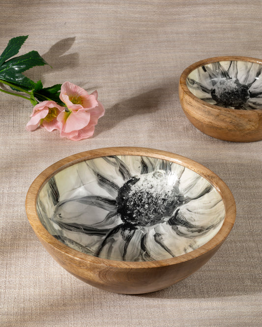 Salad Bowl - White Sunflower