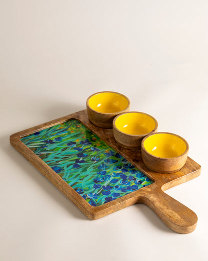 3 Bowl Platter  Flower Field