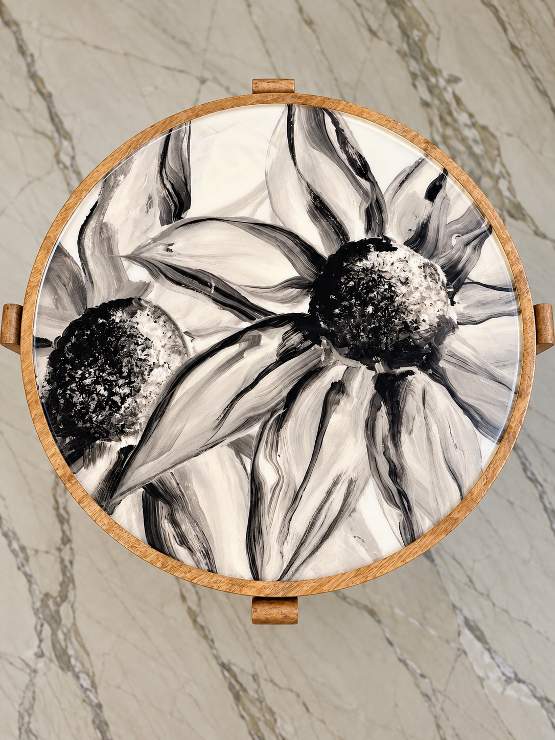 Side Table -  White Sunflower