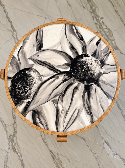 Side Table -  White Sunflower
