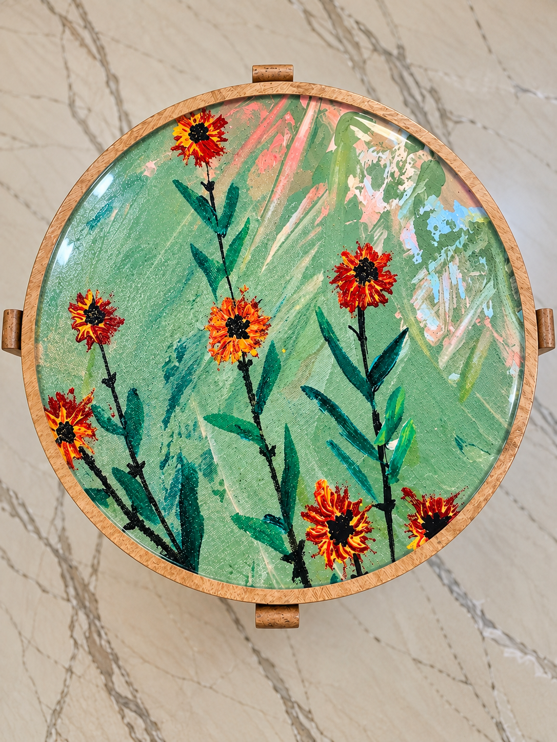 Side Table -  Orange Blossoms