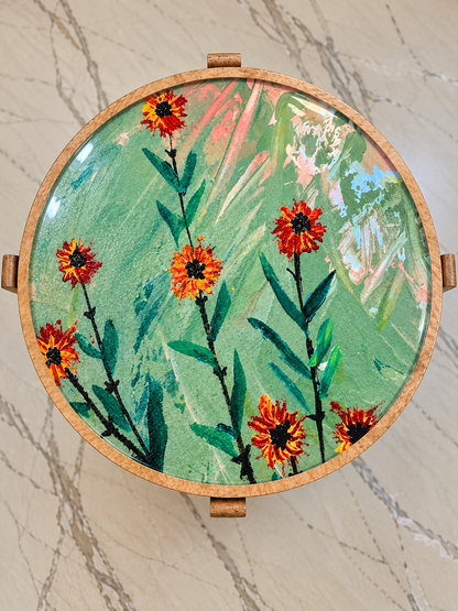 Side Table -  Orange Blossoms