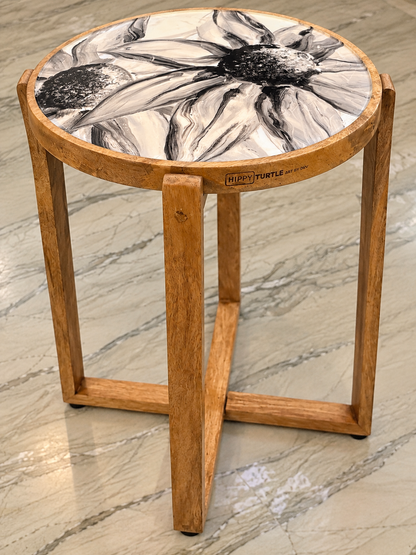 Side Table -  White Sunflower