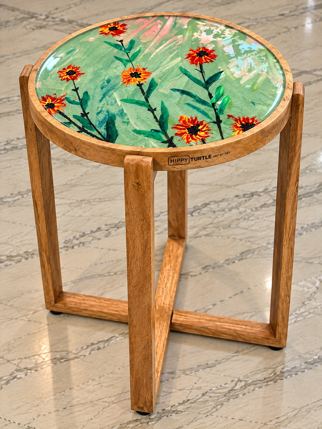 Side Table -  Orange Blossoms