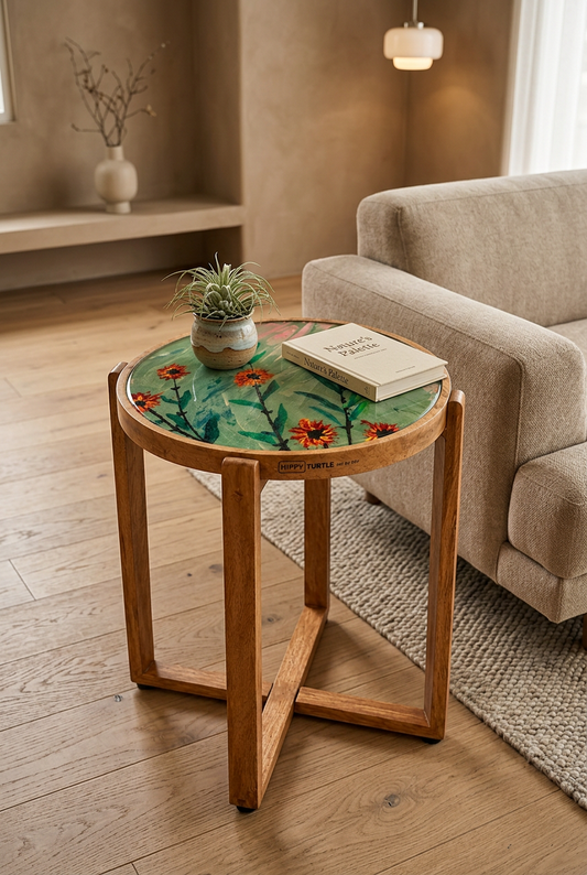 Side Table -  Orange Blossoms
