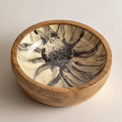Nut Bowl - White Sunflower