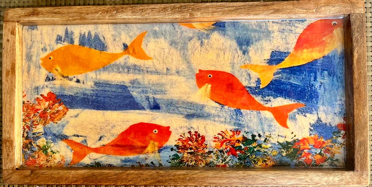 Small Rectangular Tray - Fishy World