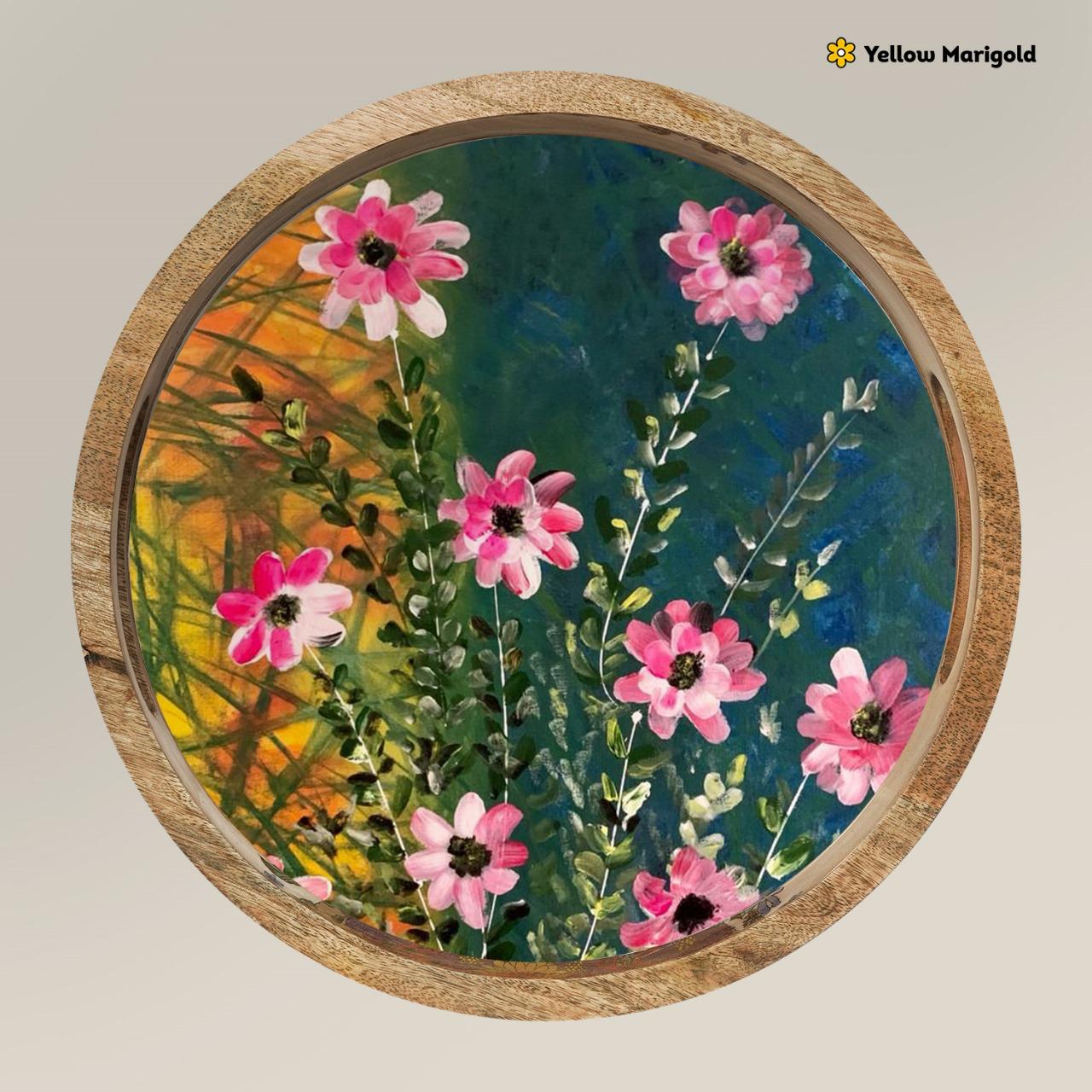 Round Platter - Pink Dogwood
