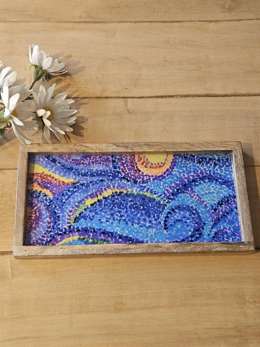 Small Rectangular Tray - Blue Waves