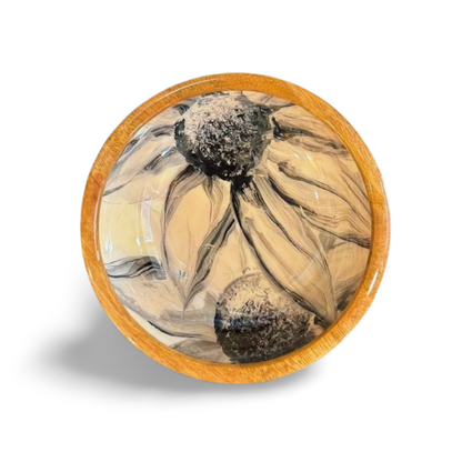 Nut Bowl - White Sunflower