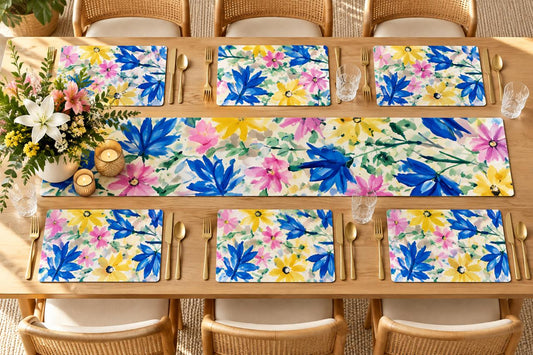 Table Runner & Placemat Combo - Spring Flowers